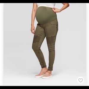 Ingrid & Isabel Tgt Maternity Green Moto Jegging